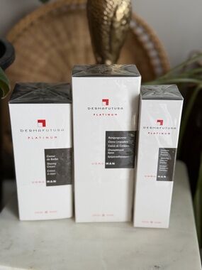 Dermafutura Platinum Uomo 3-Pc Grooming Set Swiss Skincare NWT
